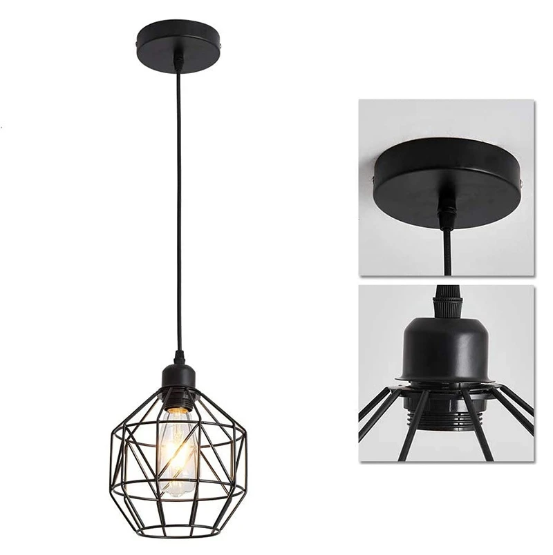 Металлический металлический абажур из железа ретро-люстра винтажная лампа