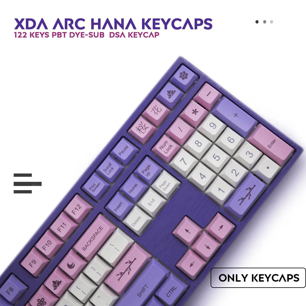122 клавиши XDA ARC HANA Keycaps краситель-Sub PBT DSA профиль Keycap для механической клавиатуры