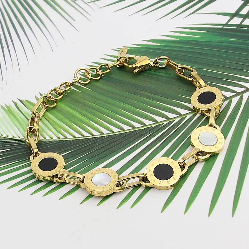 Великолепный золотой/розовый/серебряный цвет белая ракушка черный каучуковый