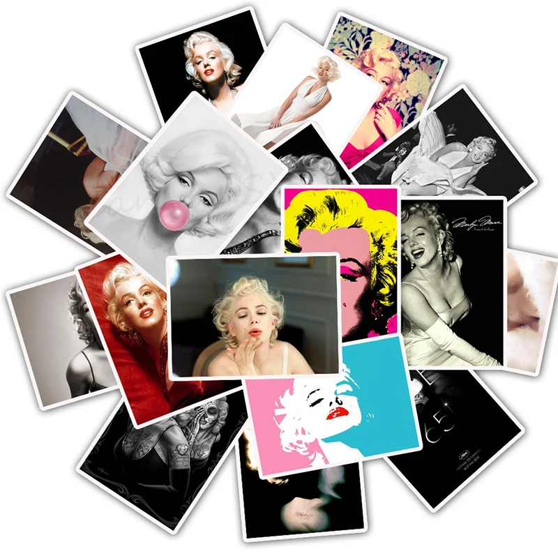 

25pcs Marilyn Monroe Sticker Waterproof Cartoon Decals For Luggage Skateboard Bicycle Wall Guitar Beautiful Girl Toy Stickers