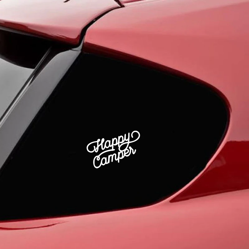

Creative for Happy Camper Letters Car Sticker Decal Laptop Accessories Stickers Cover Scratches Waterproof KK 15CM X 11CM