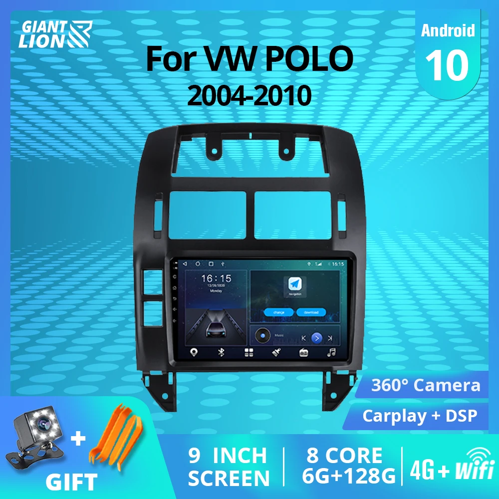 Автомагнитола 2DIN на Android 2004 для VW Volkswagen POLO 2010- сенсорный экран стерео GPS-навигация