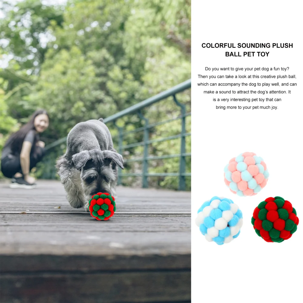 

3pcs Cartoon Pet Dog Pet Sounding Pet Dog Plush Bauble
