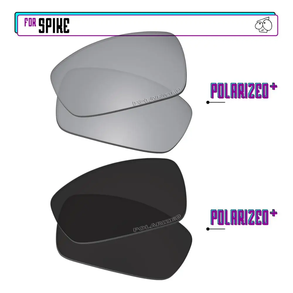 EZReplace Polarized Replacement Lenses for - Oakley Spike Sunglasses - Blk P Plus-SirP Plus