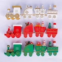 2020 mini wood christmas train decoration gift christmas train sets wooden train model vehicle new year xmas toys for kids