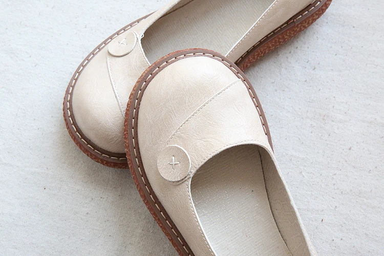 Туфли в стиле ретро Mori с круглым носком на толстой плоской подошве Удобные