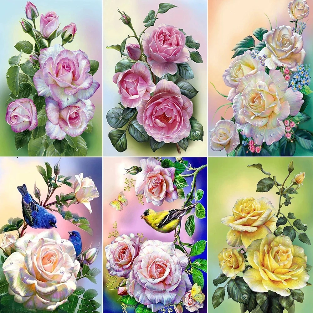 

5d Diamond Flower Pattern Full Diamond Square / Round Diamond Mosaic Diy Cross Stitch Kitchen / Home / Decorative Painting