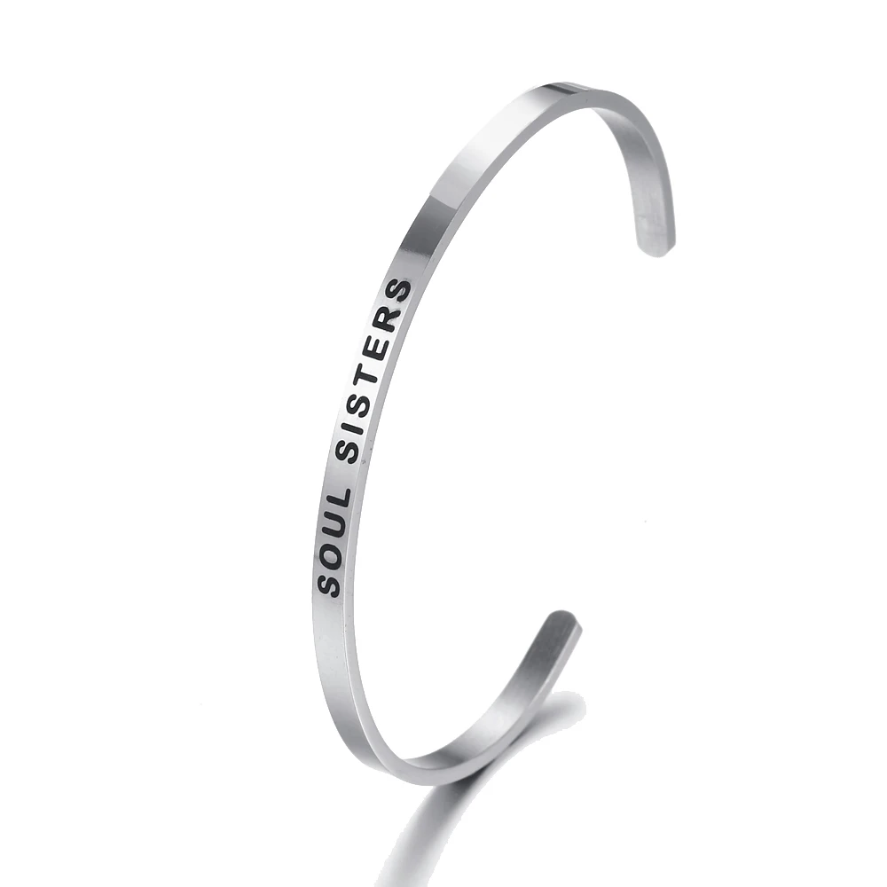 SOUL SISTERS индивидуальный заказ 4 мм браслет персонализированные из нержавеющей