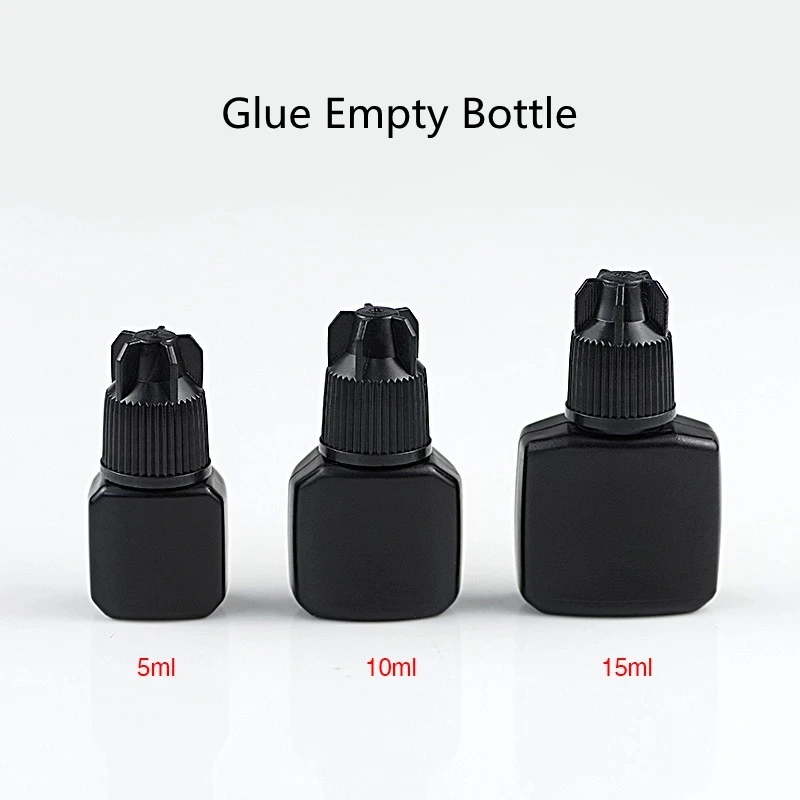 

10pcs 5ml/15ml Black Empty Glue Bottle Grafting Eyelash Glue Water Bottle Replacement Bottle Glue Container Storage Makeup Tool