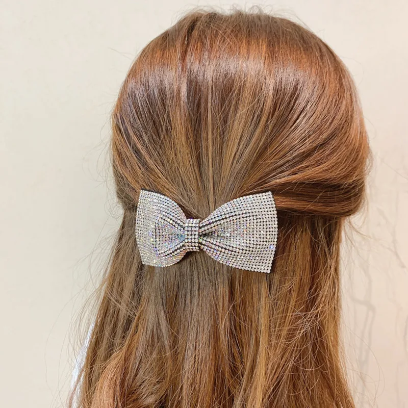 

Korean AB Rhinestone Big Bow Hair Jewelry Accessories Etrendy New Fashion Hair Clips Pins