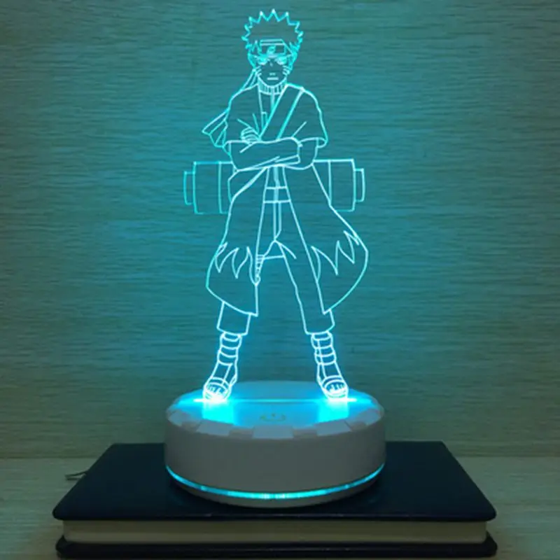 

Hot Japanese Anime Night Light Vortex Table Lamp 3D Bedroom Bedside Lamp DIY Cosplay Ninja Halloween Dress Up