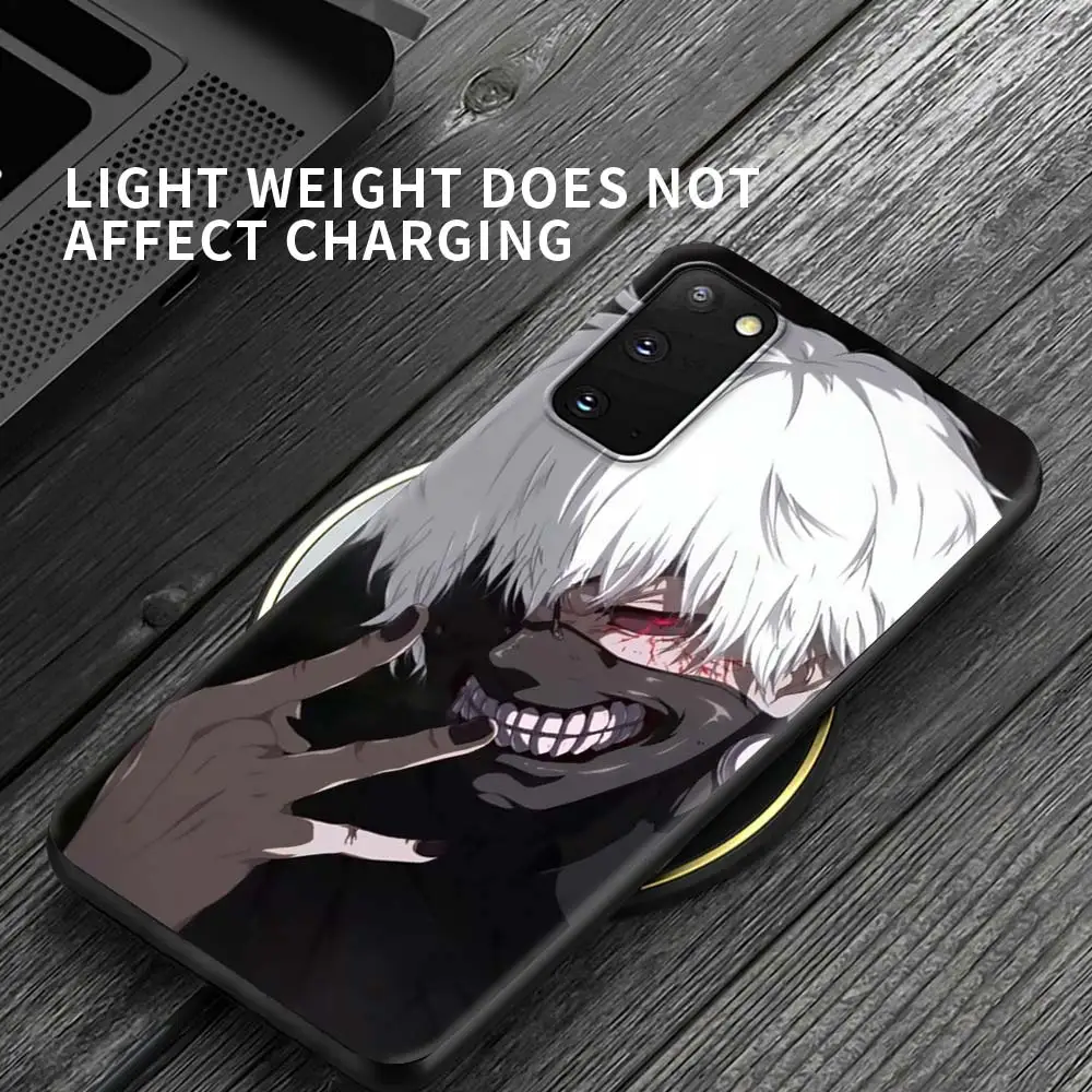 

Case For Samsung Galaxy S21 S20 FE S10 S8 S9 Plus Note 20 Ultra 9 8 10 Lite Black Shell Phone Fundas Anime Tokyo Ghouls