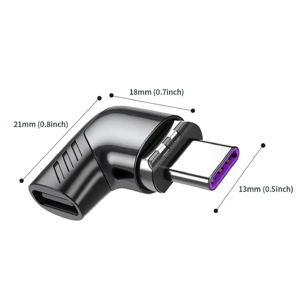 

Mini Magnetic Adapter L-shaped Design Type-C TPE Anti-tangle QC4.0 100W Adapter for Macbook