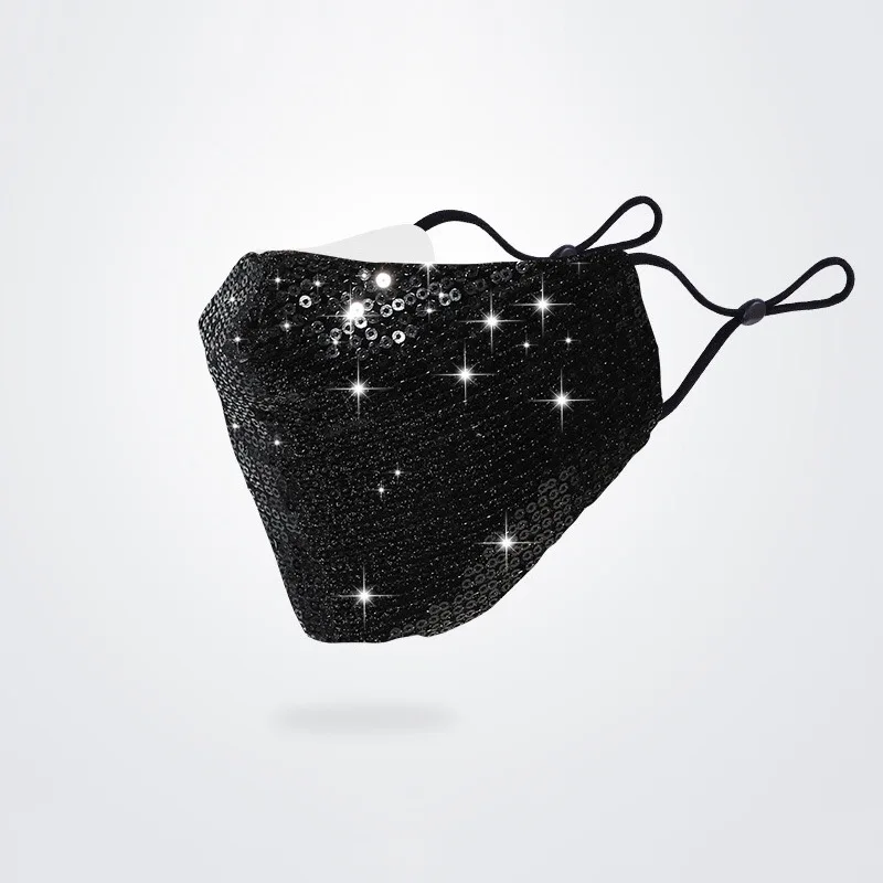 Унисекс модные блестящие украшения Стразы эластичная маска с блестками для