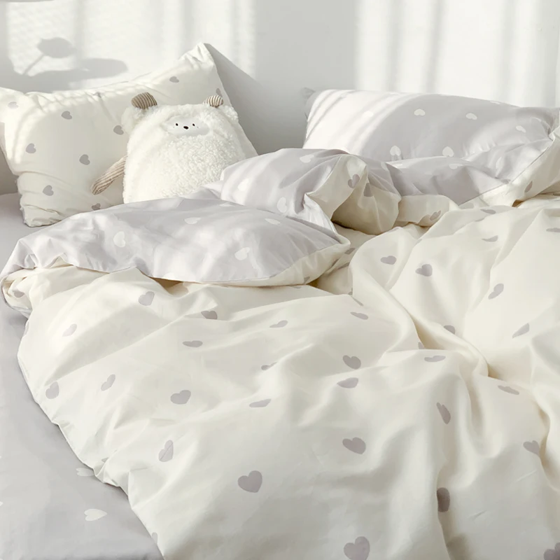 

Nordic Nordic Bedding Set Cotton Soft Winter Conforter Bed Cover King Size Bedroom Bedding Set Ropa De Cama Home Textile DB60CD