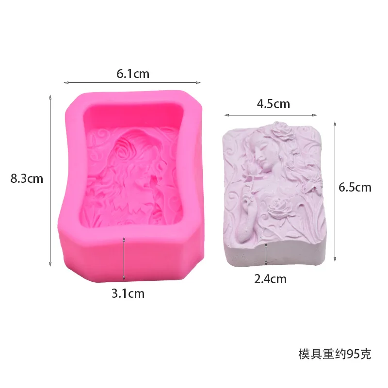 Розовая красивая форма для мыла ручной работы силиконовая помадки торта сделай