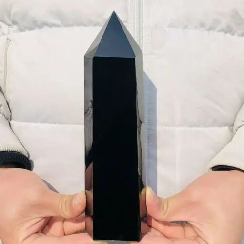 

Top!!!!!!!! AAAA+100% Natural obsidian crystal Obelisk quartz wand tower point healing 1pcs