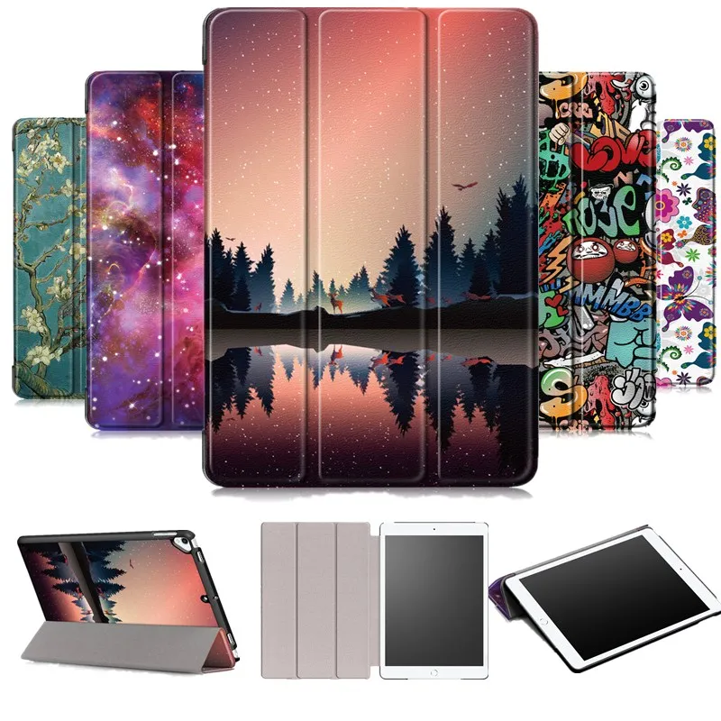 Tablet case for ipad 10.2 2019 Tri-Fold Printed cover Apple 7 7th 10.2" A2200 A2198 A2197 protective Flip Smart | Компьютеры и