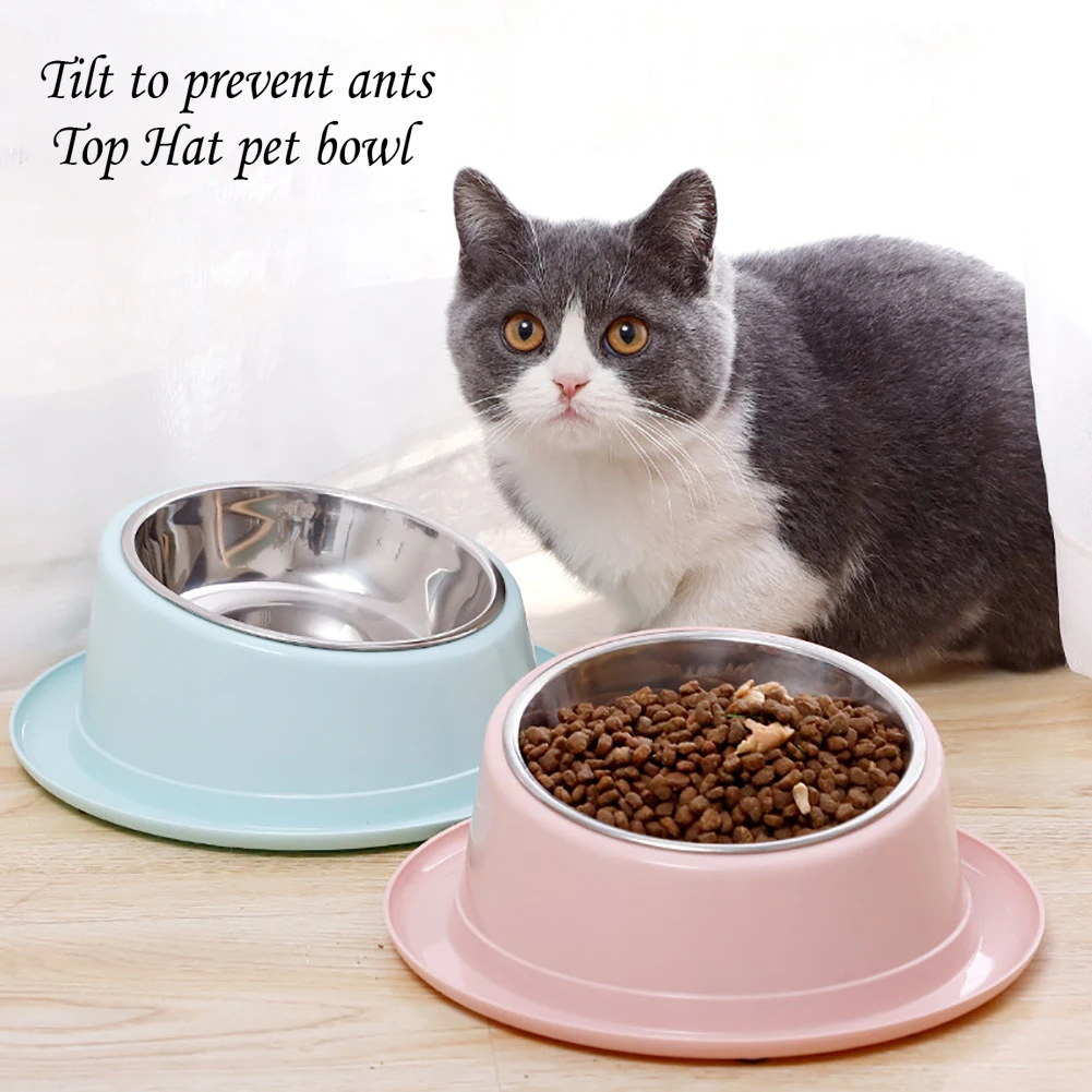 

2020 Macaron Tilted Anti-ant Top Hat-shaped Pet Bowl With Oblique Mouth 15Healthy Diet Non-slip Cat Food Bowl Anti-leakage Base