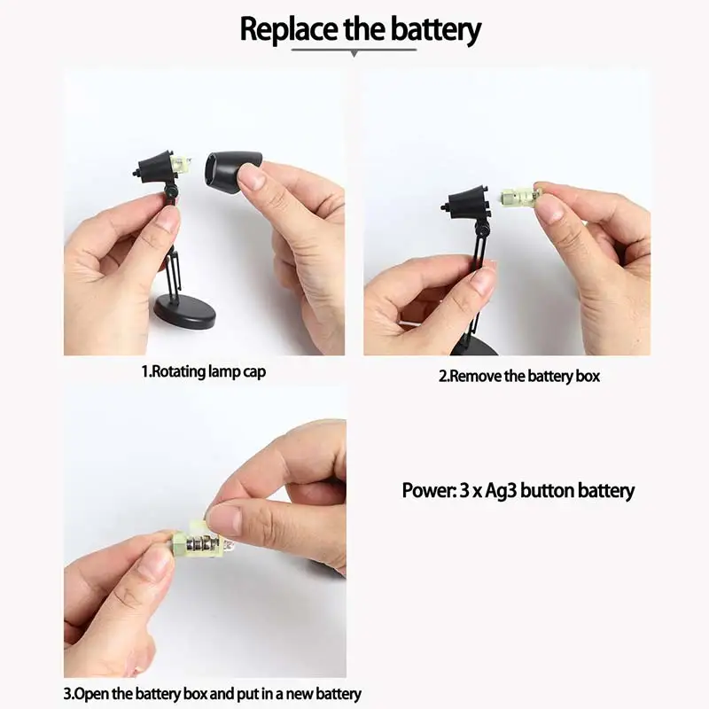 Мини-лампа Светодиодная Настольная компактная складная на магнитах с