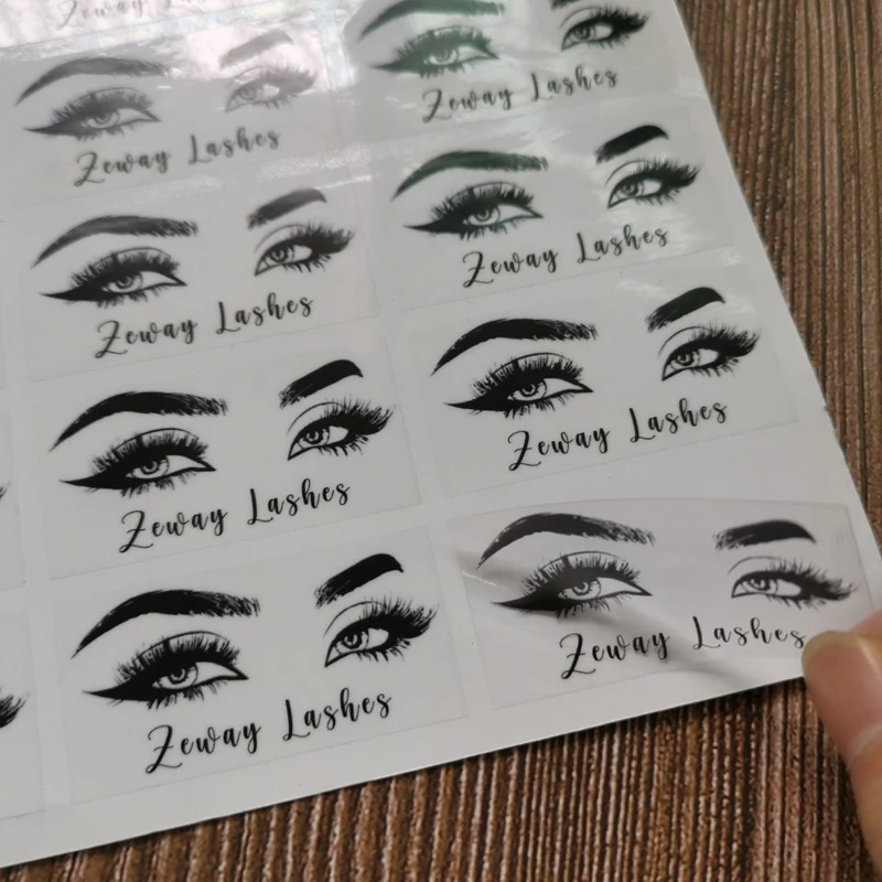 

100 Pieces/Lot Custom Stickers Logo Transparent For Lashes Person Any Size Labels Print Your Own Designs For Eyelash Packing