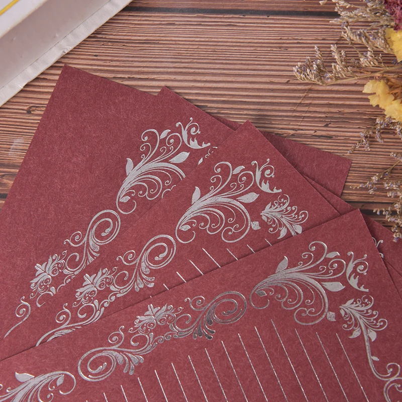 

4PCs/Pack Coloffice 4PCs/Pack Retro Hot Stamping Envelope Paper Stationery Beautiful Romantic Pattern Creative Love Letter