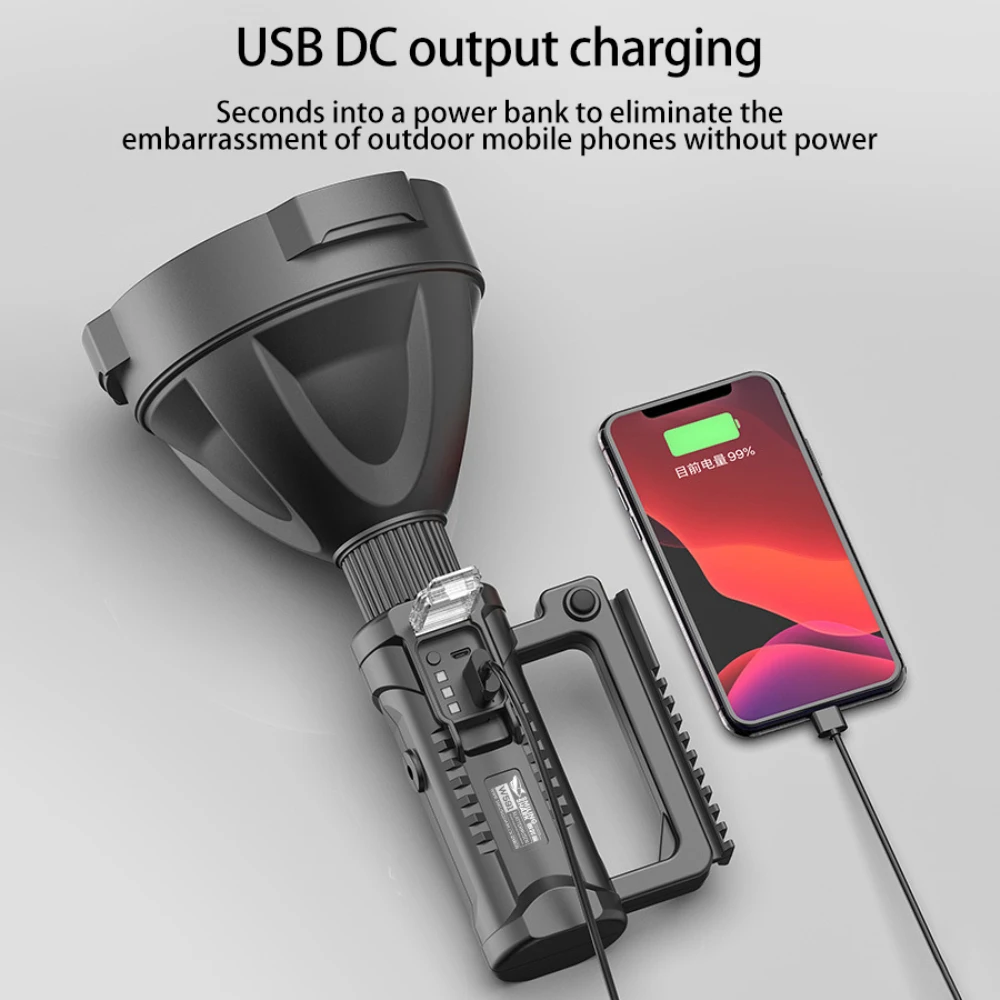 

High Power led flashlights Powerful Super Bright USB Rechargeable lamp Torch Camping Lantern Searchlight hunting Lighting