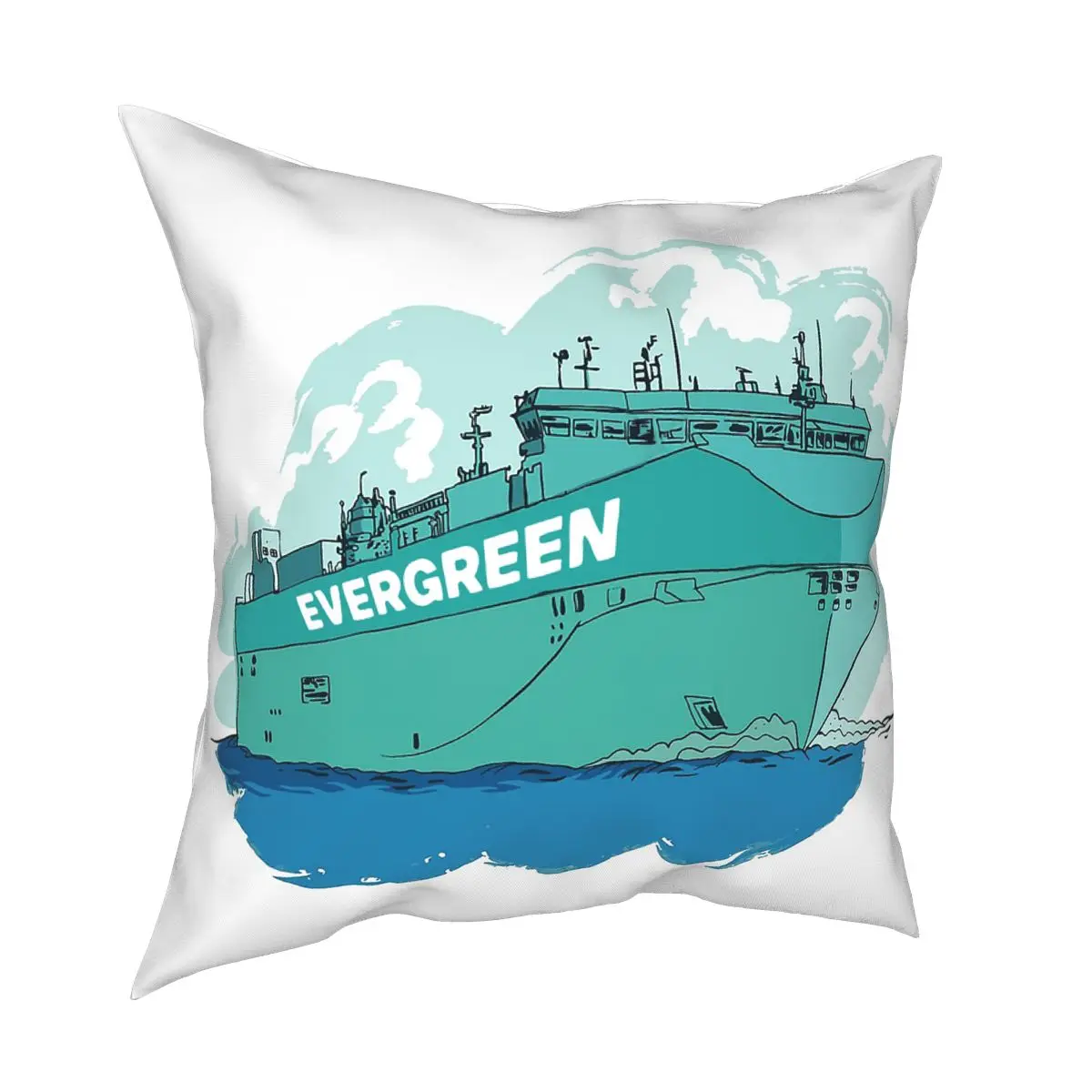 

Suez Canal Ever Given Ship Throw Pillow Cover Container Ship Blocked Throw Pillow Evergreen 45*45cm Pillowcover Home Decor