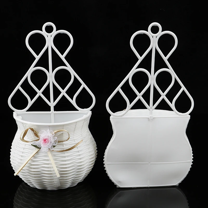 

Garden Party Handmade DIY Vase Flower Basket Sundries Organizer Wall Hanging Artificial Rattan Home Decor Pots Mini