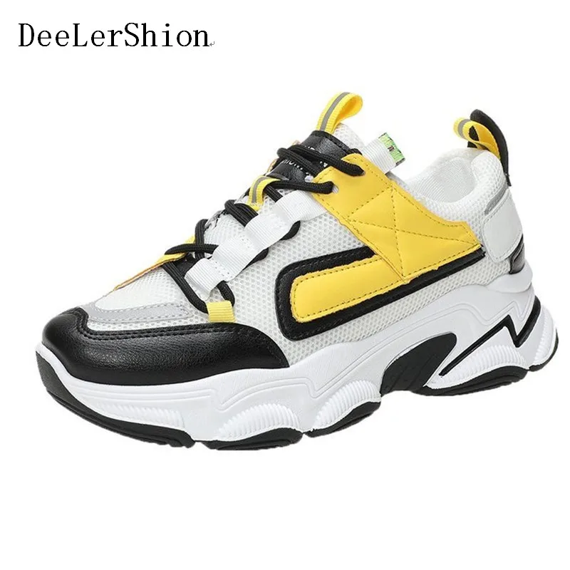 Женские массивные кроссовки черные или розовые дышащие сетчатые повседневные на