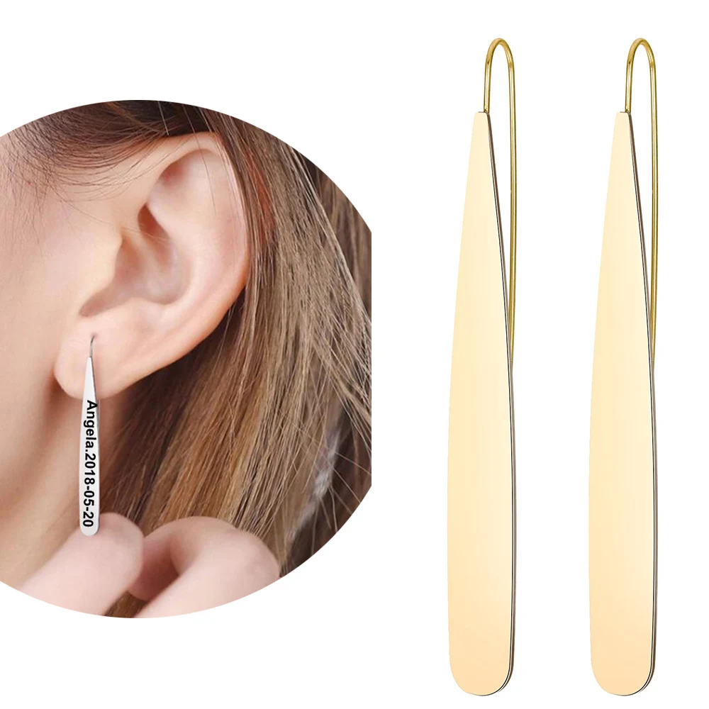 

Custom Name Ear Pendant Alloy Cartilage Drop Dangle Earrings Punk Jewelry For Cool Women Girls Friendship Gifts