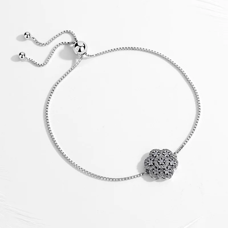 Женские очаровательные браслеты Kaletine из стерлингового серебра 925 пробы с цветком