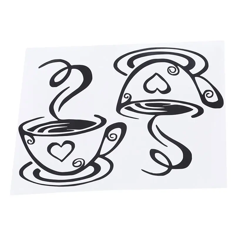 

Coffee Cups Wall Stickers Beautiful Design tea Cups Room Decoration Vinyl Art Wall Decals Adhesive Stickers Kitchen Decor