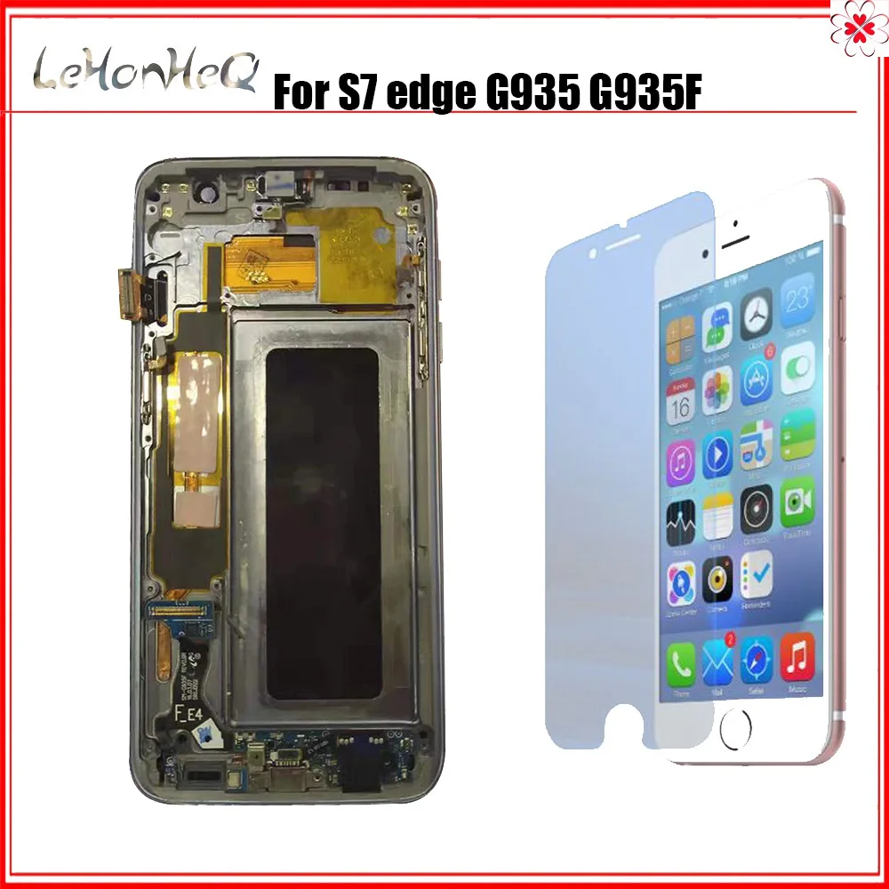 Новый дисплей для samsung Galaxy S7 Edge сменный ЖК-экран дигитайзер в сборе рамка lcd G935 G935F |