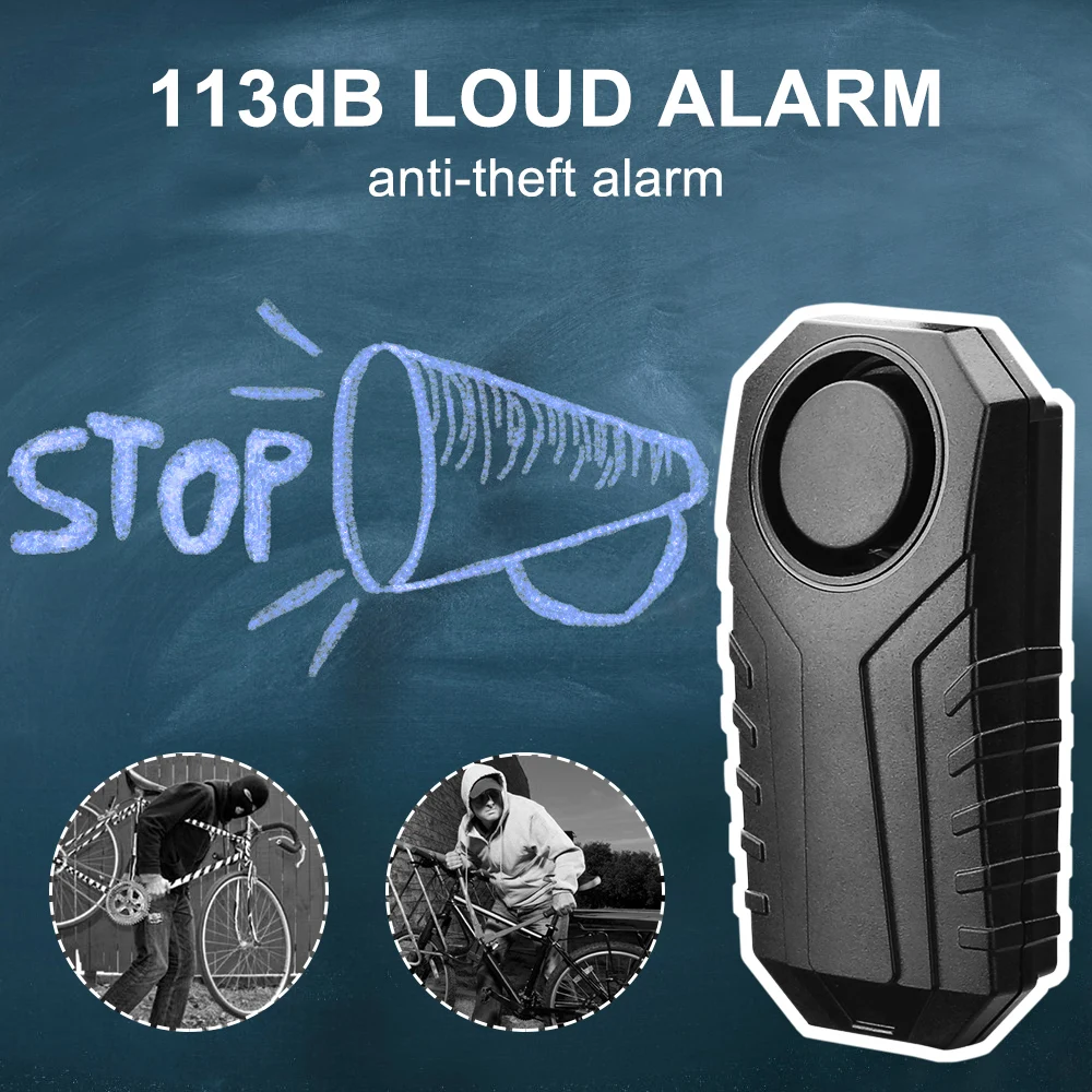 

Anchtek Waterproof Motorcycle Bike Anti-Theft Alarm Wireless Remote Control Bicycle Security Alarm 113dB Electric Car Alarm