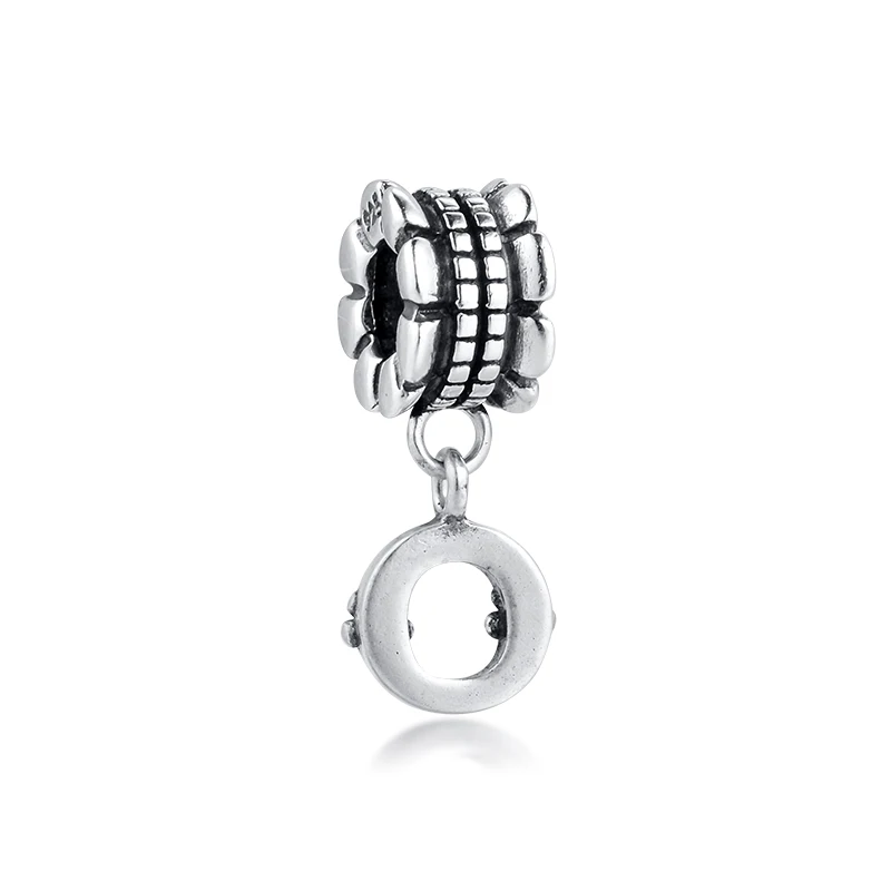 Подходит для браслетов Pandora Beads с подвесками в виде букв O 100% Φ-Серебряное