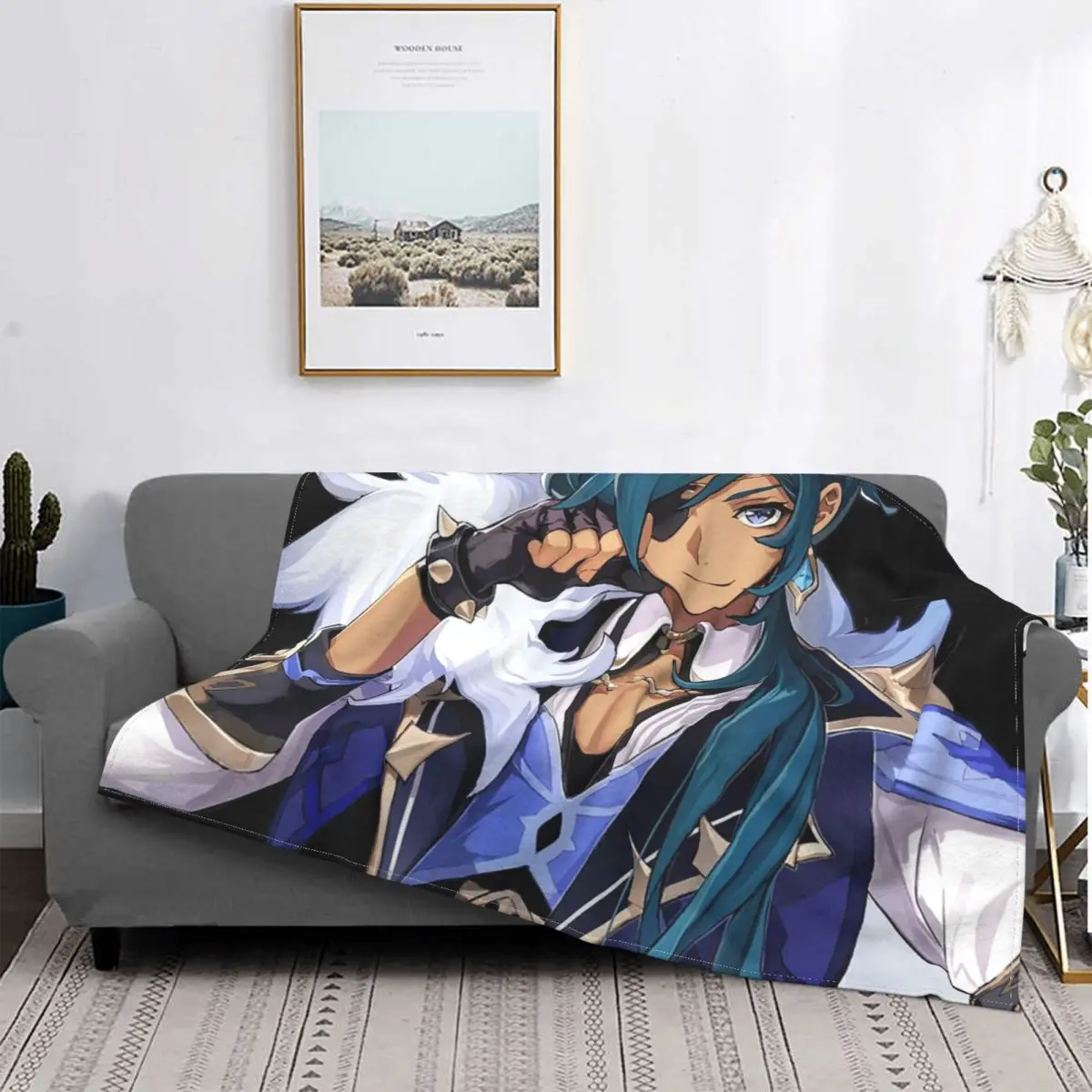 

Kaeya Genshin Impact Blanket Game Anime Plush Warm UltraSoft Flannel Fleece Throw Blanket For Bedding Bed Velvet Office pattern