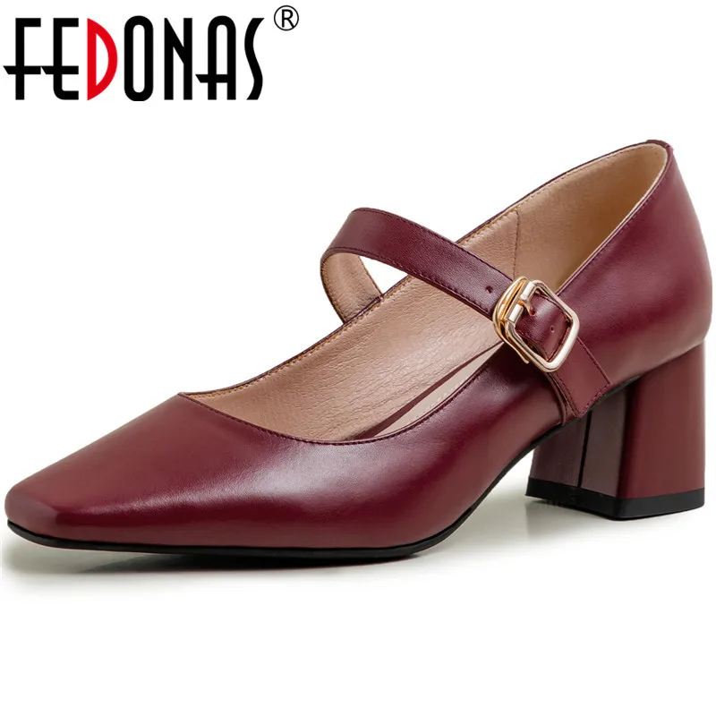 Женские вечерние туфли лодочки FEDONAS весенне летние из натуральной кожи с