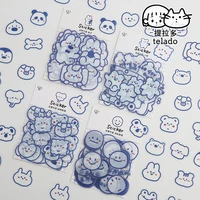 viety cartoon blue bear animal pet sticker decorative planner scrapbooking journal stickers aethetic kawaii stationery