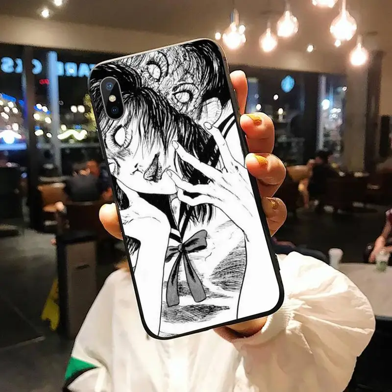 

Japan Junji Ito Tees Horror Comics Phone Case for iPhone 11 12 mini pro XS MAX 8 7 6 6S Plus X 5S SE 2020 XR shell