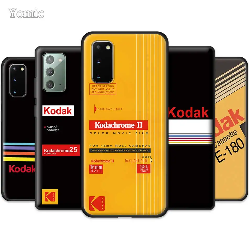 

Yomic Phone Cases For Samsung Galaxy S20 FE S21 Note 20 Ultra S10 10 Lite S9 Plus S8 S10e Black Soft Tpu Covers Fashion Kodak