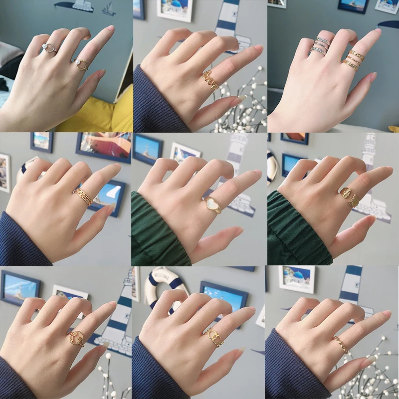 

SOHOT Wholesale Office Temperament 925 Sterling Silver Geometry Irregular Adjustable Open Ring luxury Jewelry for women Party