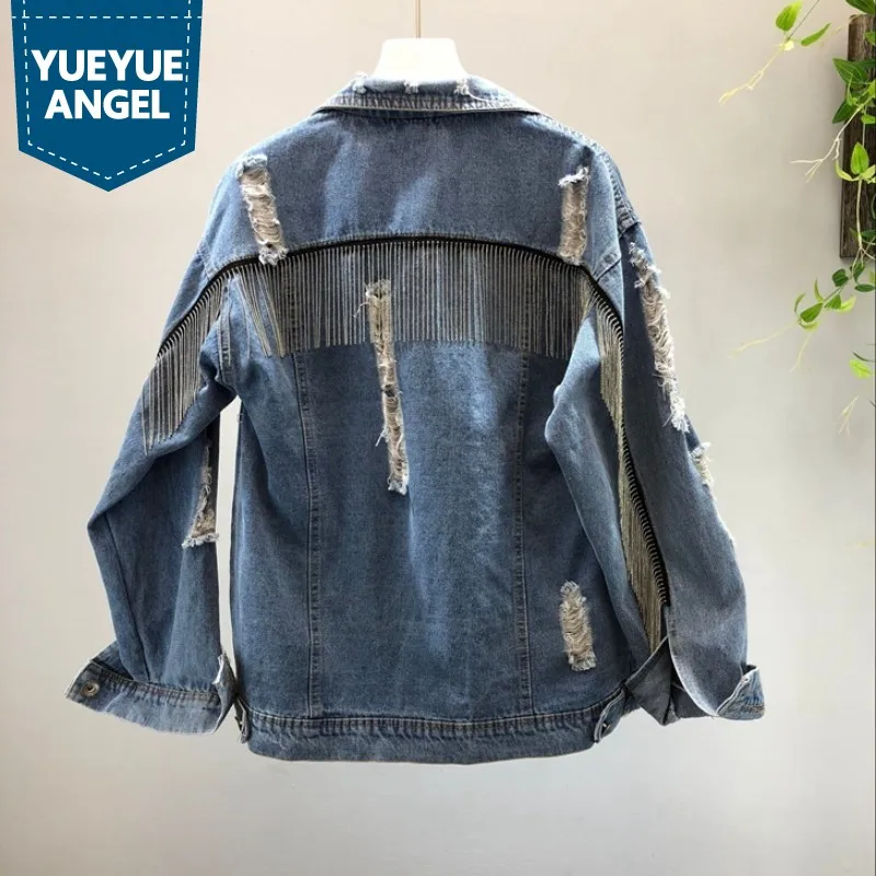 Женская джинсовая куртка с отложным воротником длинным рукавом|Женские куртки| |