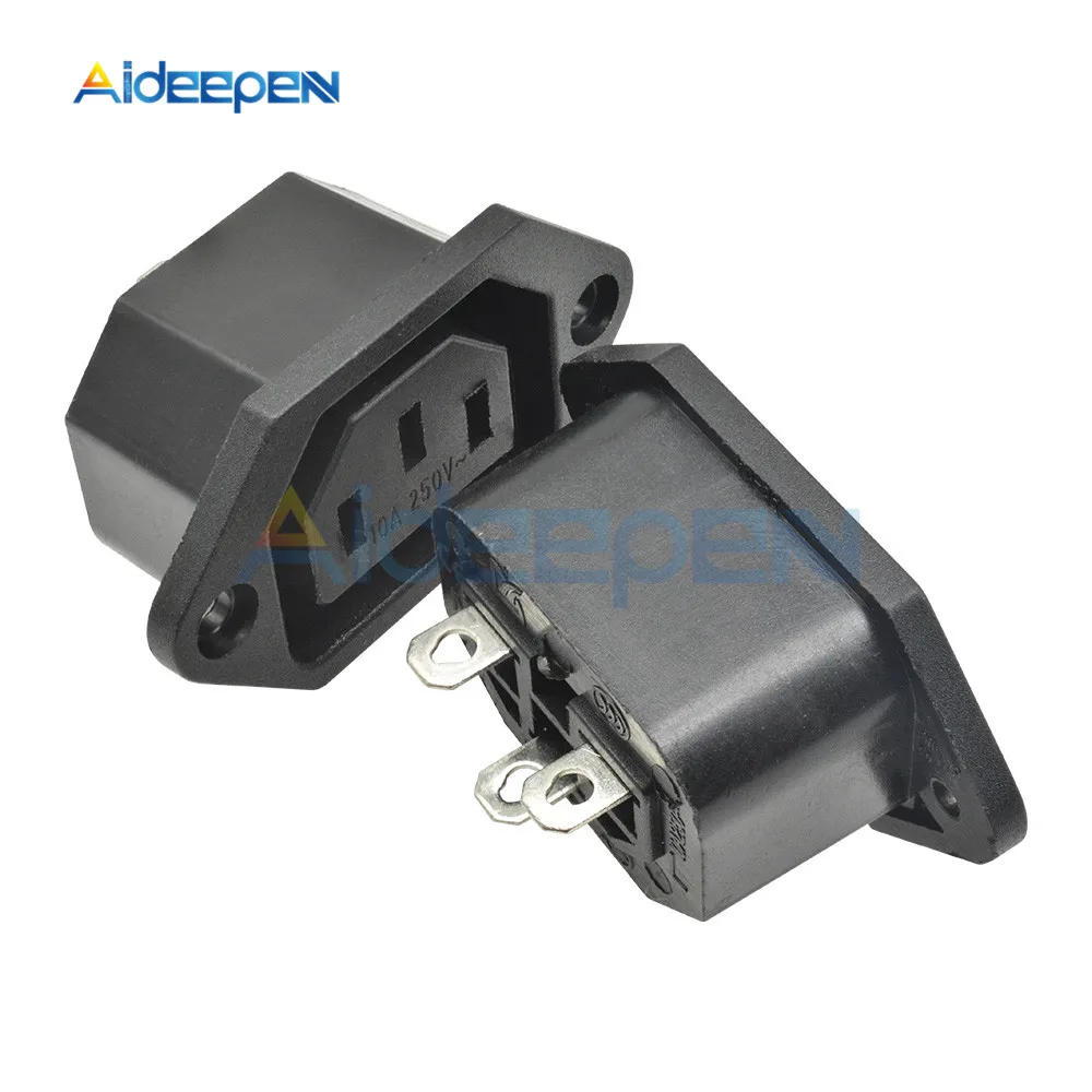 5 шт. AC-04 розетка переменного тока 250 В 10A IEC320 C14 разъём для настенного крепления Адаптер изолятор обернутый медный сердечник 3Pin винт фиксированная розетка