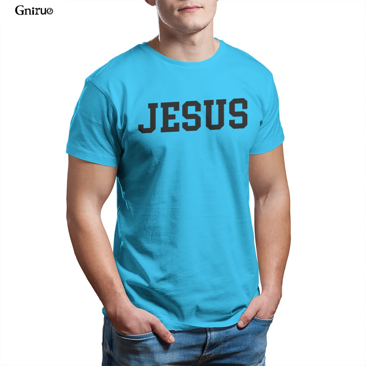 

Wholesale Jesus Unisex Poly Cotton T-Shirt Female Vintage KoreanStyle Male Clothing 101555
