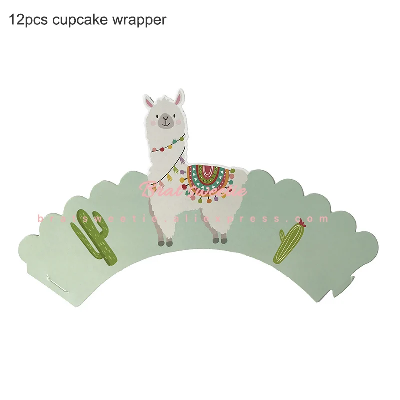 llama wrapper Лама Альпака тема Одноразовая бумажная тарелка скатерть фотобудка реквизит для дня рождения украшения детский душ принадлежности - Цвет: llama wrapper
