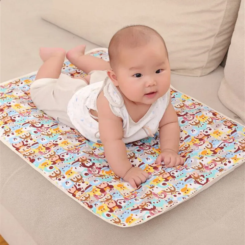 

70*50cm Babycommode Cartoon Katoen Waterdicht Vel Baby Veranderende Pad Tafel Luiers Urinoir Game Play Cover baby Matras