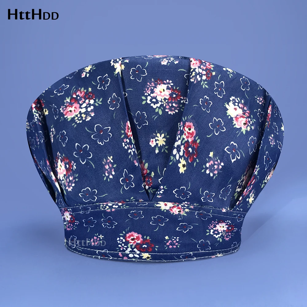 

Шапка для мужчин и женщин, впитывающие пот регулируемые скрабы, эластичная, из чистого хлопка, для кухни, кафе, поварских шляп с принтом