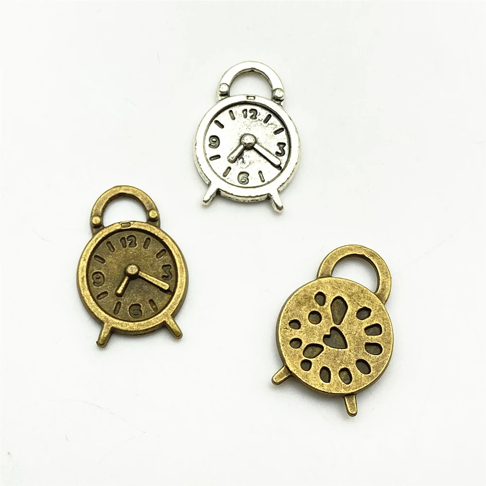 LJJAGLL 10 шт микс винтажные часы будильник очарование цинковый сплав бронзовые