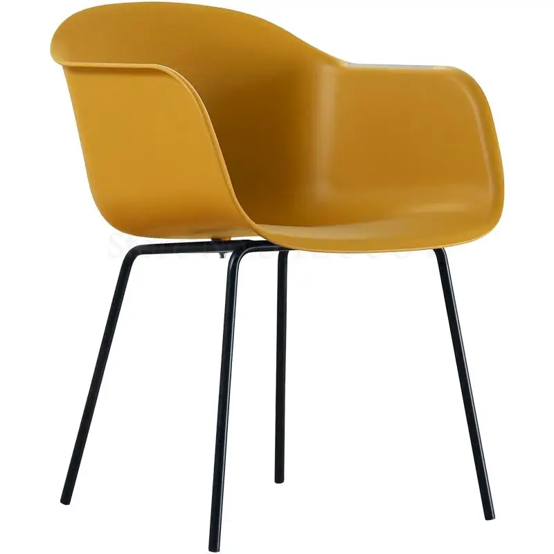 Скандинавский обеденный стул со спинкой современный простой бытовой железный